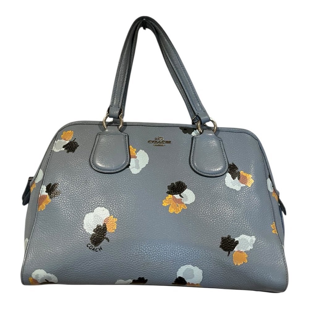 Coach Nolita Blue Floral print pebbled leather satchel shoulder bag